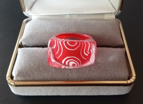 Anello vintage plastica - anello, in