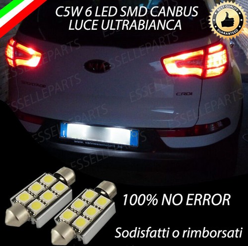 Coppia luci targa led - 6, per