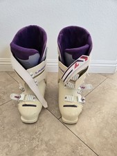 Stivali da neve da donna vintage Lange Surefoot RX100LV crema e viola taglia 25,5 