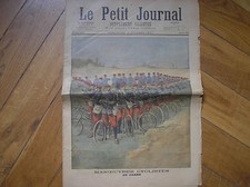 CICLISMO BICICLETTA CYCLING BICYCLE MILITARIA CYCLISTES LE PETIT JOURNAL 1897