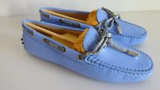  Mocassini nuovi originali Tod's Gommino pelle lavanda azzurro chiaro taglia 37
