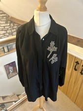 Camicia oversize Zara impreziosita nera taglia media con bottoni 