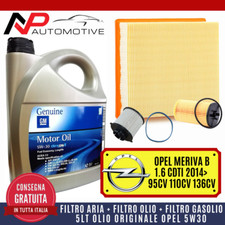 KIT TAGLIANDO OPEL MERIVA B 1.6 CDTI 2014> 5 L LITRI LT OLIO OPEL ORIGINALE 5W30