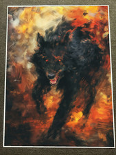 Poster artistico feroce lupo