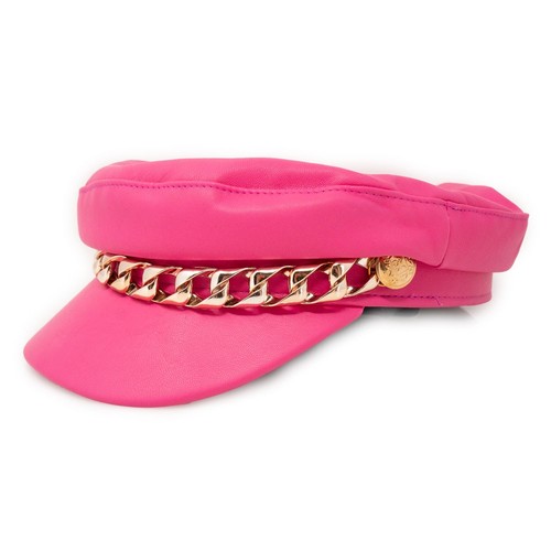 Cappello fuxia ecopelle