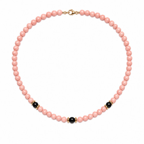Collana unisex rosa - rosa, perle