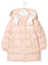 Moncler Girls Pastel Pink Loret Long Parka, Size 2A