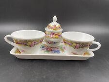 SET SERVIZIO TET A TET Tè CAFFè PORCELLANA DEPOS t LIMOGES  FIORI ORO