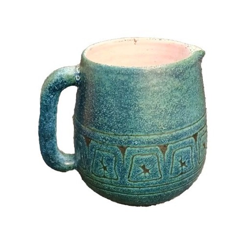 Petit pot bleu signé - petit,