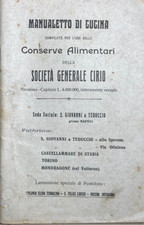 CUCINA-ANTICO RICETTARIO-CIRIO-CONSERVE ALIMENTARI-NAPOLI-ORTAGGI-POMODORI