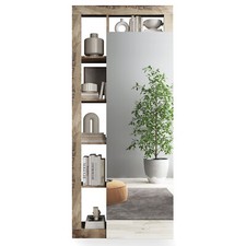 Mobile ingresso moderno appendiabiti specchio 91x209cm bianco lucido INVICTUS