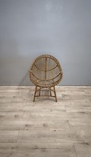 84654 Poltroncina in vimini intrecciato con seduta ovale