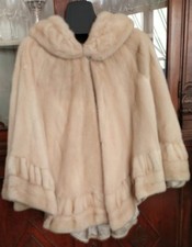 mantello in pelliccia di visone pearl GARANZIA + AUTENTICITÀ bianco giacca