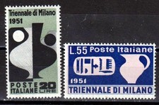 ITALIA REPUBBLICA   1951 - IX triennale di Milano serie completa MLH