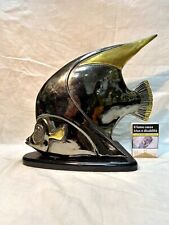 VINTAGE SCULTURA MODERNARIATO PESCE METALLO E LEGNO