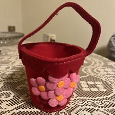 Cestino Di Natale In Stoffa Con Fiori -  Dimensione 15x15 Cm 