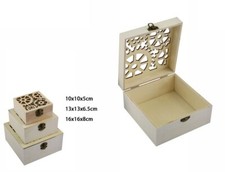 Set 3 Scatole In Legno Decoupage Portagioie Incise Scatola Cofanetto 74011a dfh
