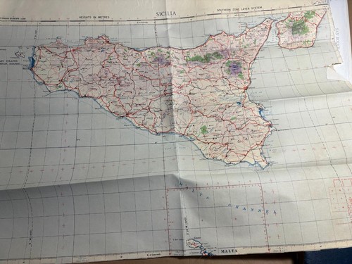 Mappa scicilia scicily 1942 - mappa,