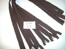 6 PZ CERNIERE LAMPO INVISIBILI CERNIERA ZIP LAMPO CM 55 YKK COTONE MARRONE Z8