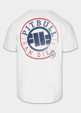 T-shirt PitBull da uomo Maglietta in cotone SD STAMP Pit Bull West Coast Bianco