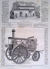 Stampa del 1889 Impianto di Luce Elettrica Portatile Militare Casa Greca Parigi