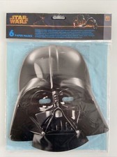 STAR WARS MASCHERA DARTH VADER IN CARTA DECORAZIONE PARTY 6 PEZZI 25cm FESTA
