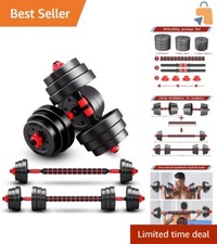 Set completo manubri e bilanciere regolabili 3 in 1 - soluzione palestra salvaspazio