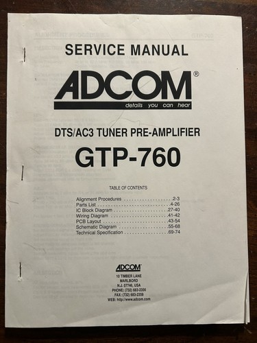 Adcom gtp 760 sintonizzatore - gtp-760,