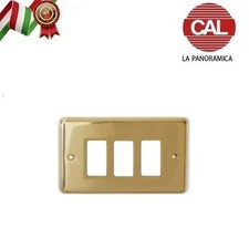 PLACCA 3P OTTONE LUCIDO serie