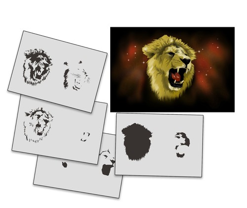 288 löwe stencil acrilico - ,