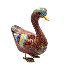 ARTE ORIENTALE UCCELLO OCA IN CLOISONNE'