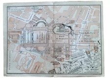 Carta geografica antica Mappa ROMA FORI IMPERIALI FORO pianta TCI 1925 Old map