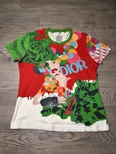 Christian Dior Boutique T-Shirt Donna Taglia 8 John Galliano SS/05 Grafica 