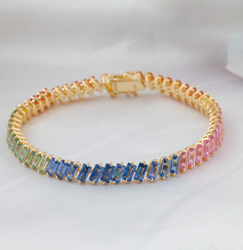 Bracciale tennis oro - bracciale, in