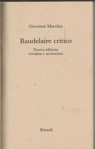 Giovanni macchia baudelaire - -,