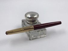 Parker 17 DeLuxe Fountain Pen Bordeaux Gold 12 CT Cap