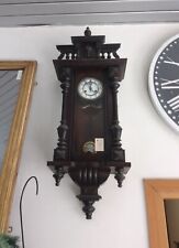 Vecchio Orologio Pendolo Pendola DA PARETE Muro IN LEGNO Antico Vintage Grande