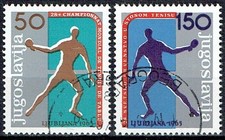 JUGOSLAVIA 1965 28° CAMPIONATO MONDIALE DI TENNIS DA TAVOLO 2 Val. Cat.U.1001-02