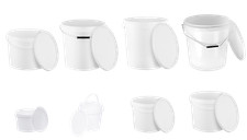 Secchio con coperchio 1 3 5 10 20 30 litri bianco secchio vuoto secchio per alimenti