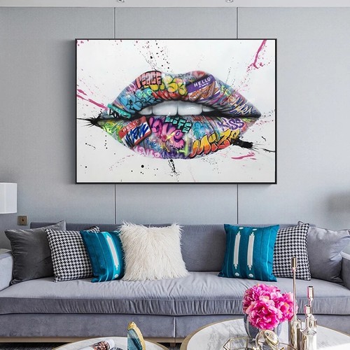 Poster labbra arte graffiti - , e