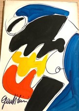 ALDO GENTILINI  GENOVA 1912-1982. TECNICA MISTA SU CARTONCINO 