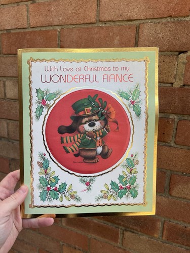 Vintage padded christmas card - padded,