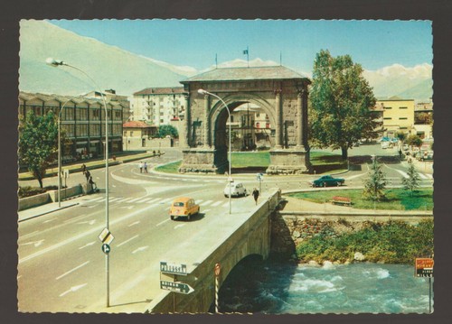 Aosta cartolina arco augusto - aosta, d'augusto