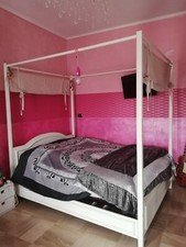 BALDACCHIONO IN LEGNO BIANCO PER LETTO MATRIIMONIALE  "MAISON DU MONDE" 