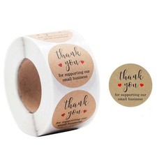 10 PZ Kraft Rotolo di carta Adesivo Grazie Sticker etichetta Rosso Love