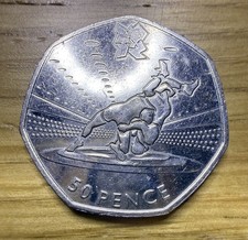 Moneta 50p pence wrestling - moneta, 50