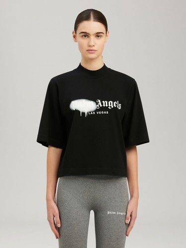 Shirt nera palm angels - t-shirt,