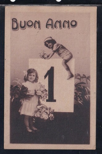 Cartolina buon anno bambini - buon,
