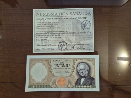 Banconota lire 100000 - banconota,