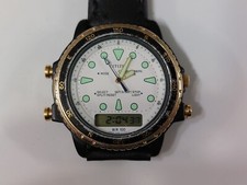 Citizen vintage C480 dual time ana digi orologio uomo quartz (batteria) 40 mm